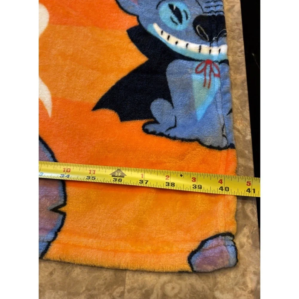 Disney Lilo & Stitch Halloween Small Plush Blanket Trick Treat Orange 40